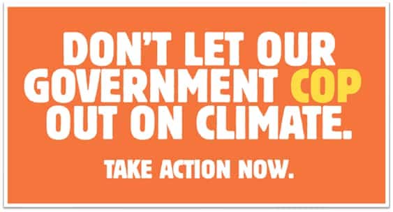 Don't let our government COP out on climate