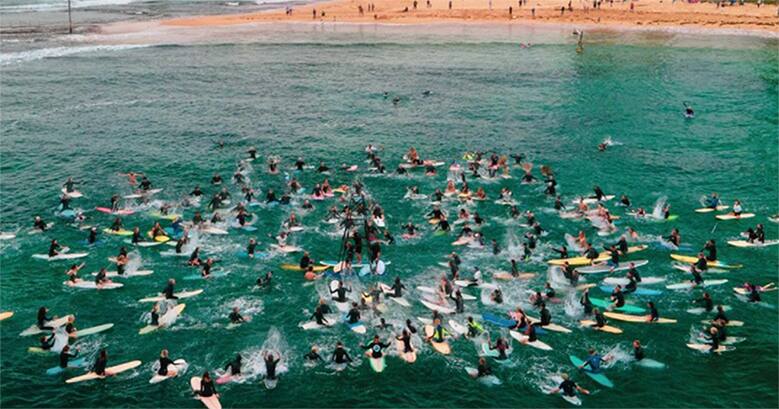 Surfers in water